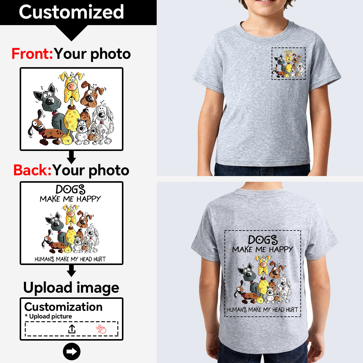 Boys' T-shirts are customized