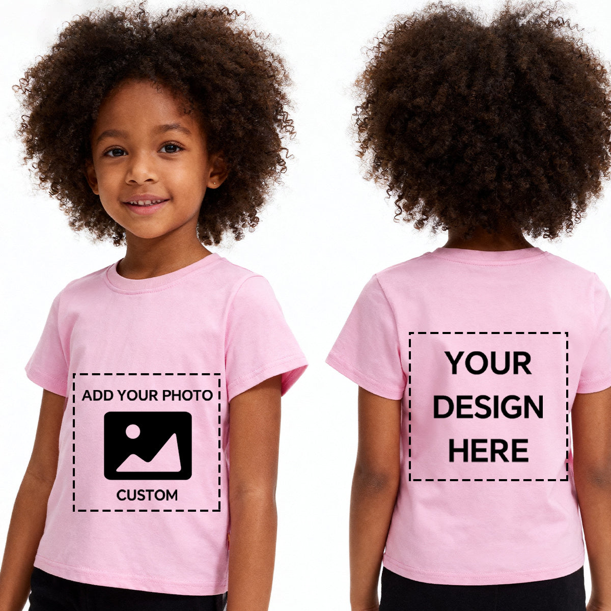 Girls' T-shirts are customized