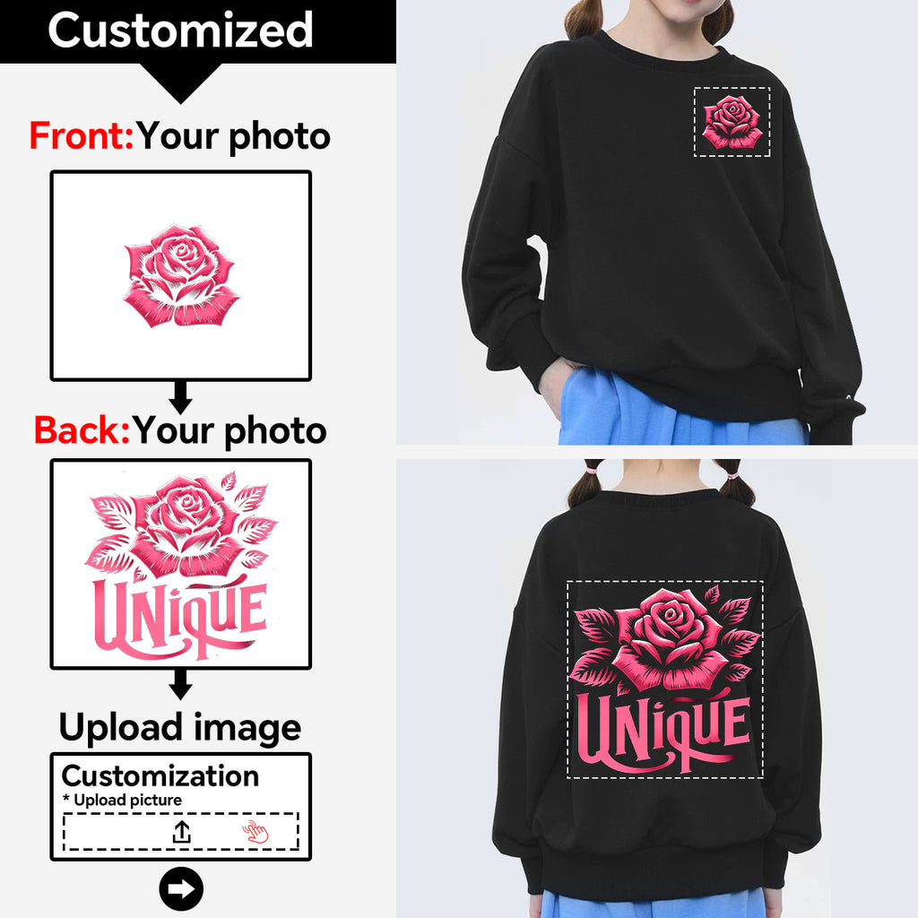 Girls' round neck sweatshirt customization