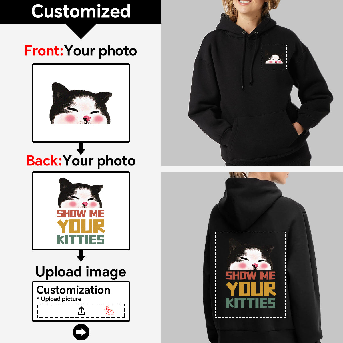 Women's sweatshirt customization
