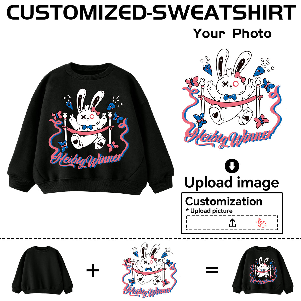 Girls' round neck sweatshirt customization