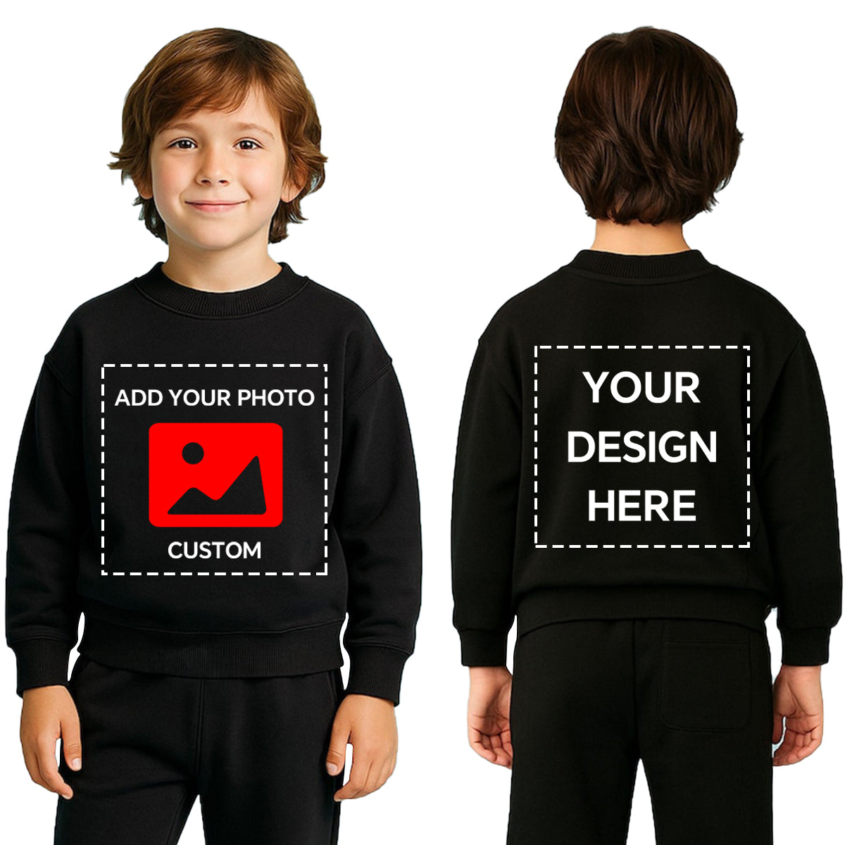 Boys' crew neck sweatshirt customization